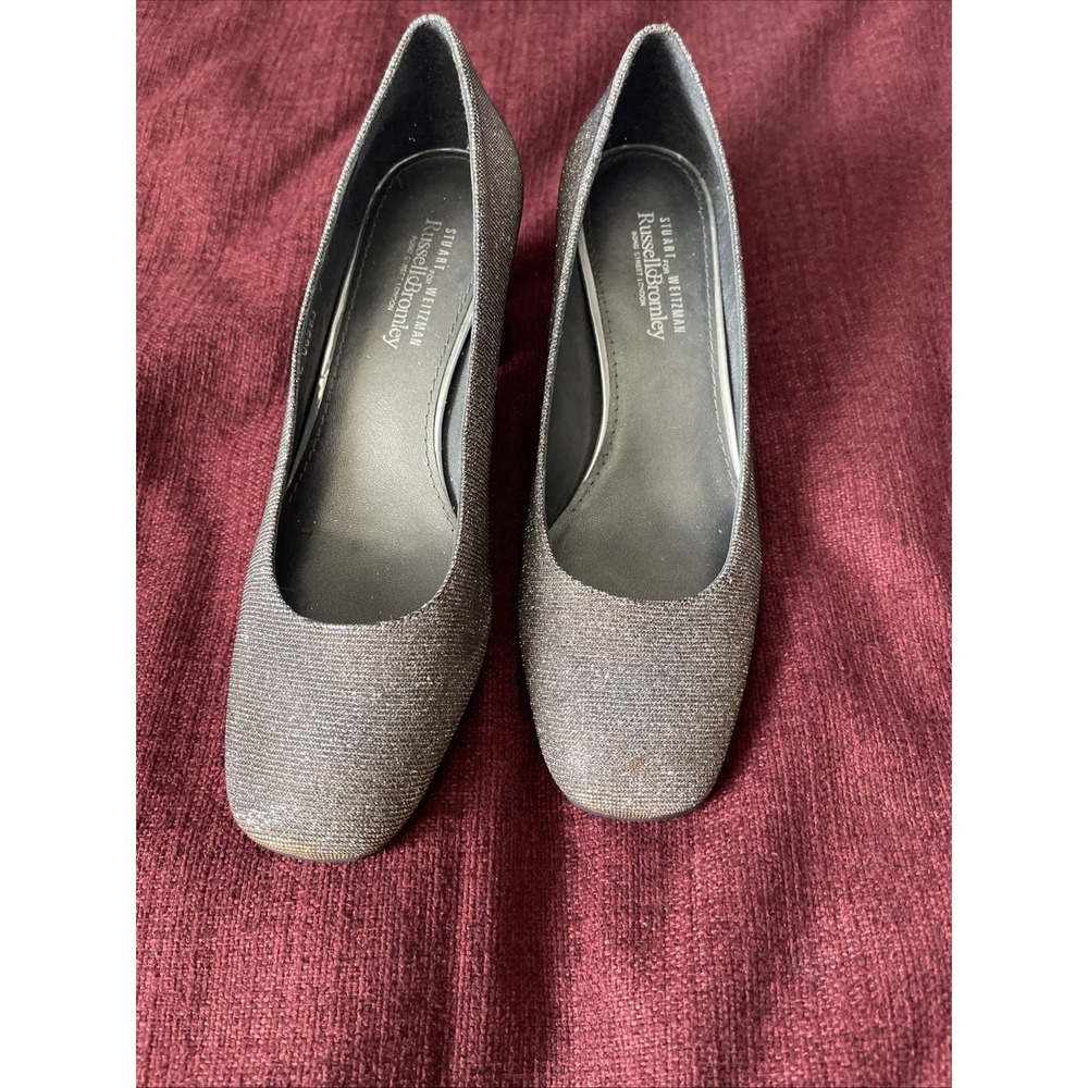 stuart weitzman For Russel Bromley Women Shoes Size 7w Silver Sparkling